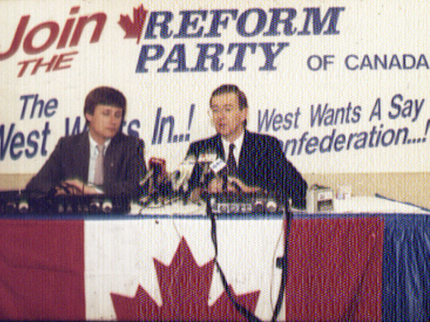 Stephen Harper and Preston Manning in 1988